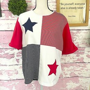 VINTAGE BEDFORD FAIR LIFESTYLES 4th of July Top XL